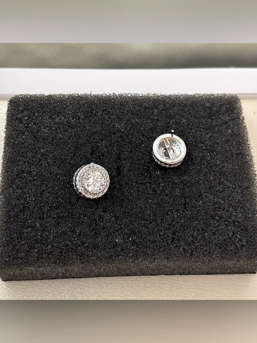 10mm CZ Stud Earrings for Men Women Streetwear Hip Hop Punk Unisex Earrings